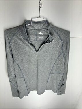 REI Grey Heather Quarter-Zip Pullover